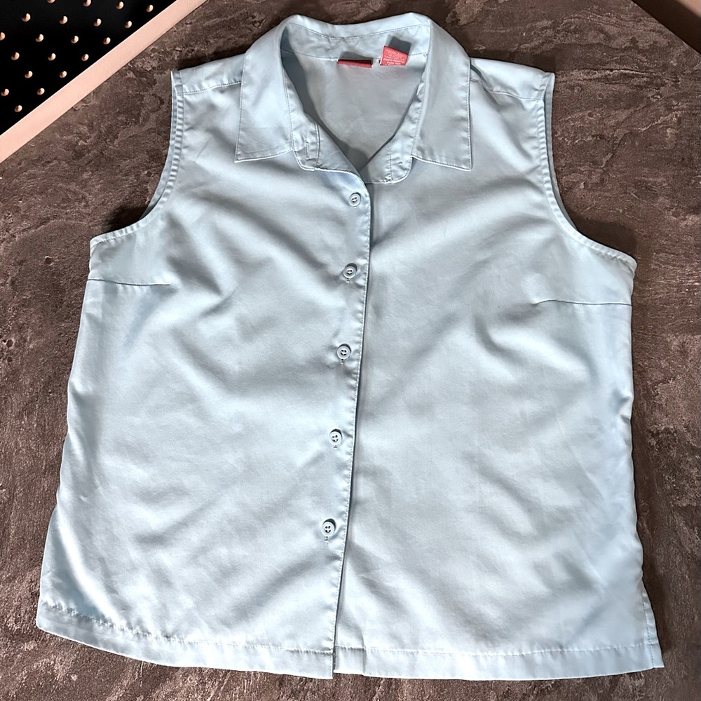 Mossimo Light Blue Collared Tank Top Size L